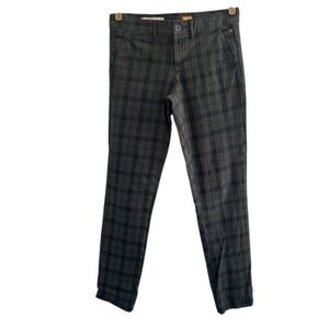 Pilcro Charcoal and Slate Plaid Trousers